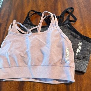 Gymshark Women's Sports Bra Set - Pink and Gray